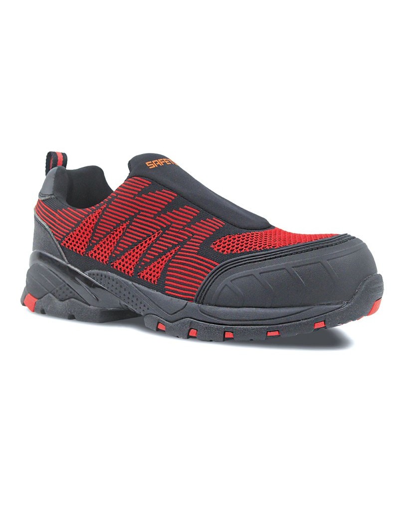 TOKIO, zapato rojo S1P sin cordones elástico Flytex 36-48